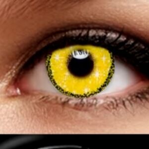 New HD71 YELLOW SPARKLE Halloween Contact Eyewear SALE $$